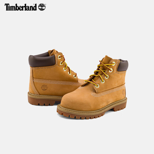 添柏岚（Timberland）官方小童鞋大黄靴马丁靴高帮户外旅行偏大|12809 12809W/小麦色 30 (6孔黄铜鞋眼)