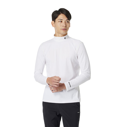 Taylormade泰勒梅高尔夫服装男士2025新款春秋防风保暖golf上衣长袖打底衫 M13118 白色 L
