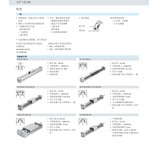 FESTO Festo rodless cylinder-12/1825324050--DGC details/18/25/32/40/50-G-GF- DGC12200GPA 1825324050GGFKFY