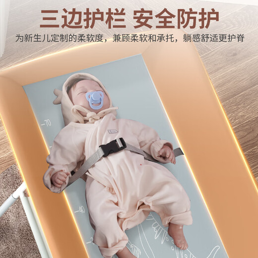 何健弓日本出口尿布台婴幼儿护理台婴儿多功能可折叠新生儿宝宝换尿布湿 基础款灰【无置物篮无万向轮】 其他 组装 其他结构