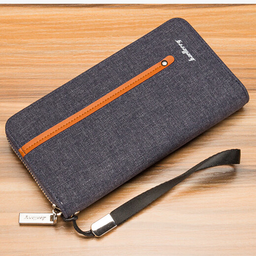 SMVP Canvas Wallet Men's Long Youth Youth Fashion Clutch Muste Clutch Multi-Card Simbage Simbage Mobile Phone Bag Ретро длинный кошелек [черный]