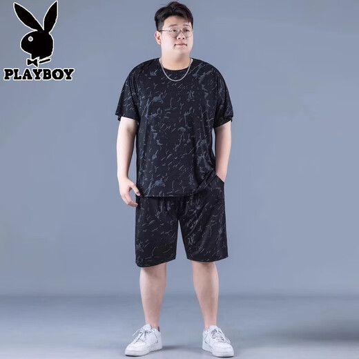 Playboy Ice Silk Set Set Мужской летний большой большой размер