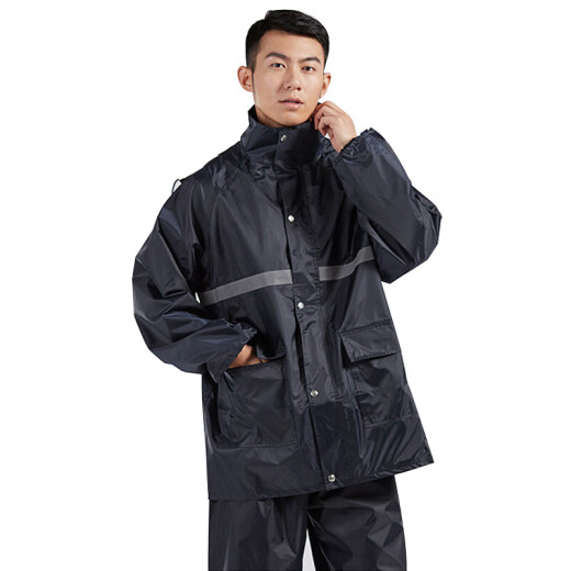 谋福（CNMF）964分体式反光雨衣雨裤套装涤塔夫安全警示户外反光雨衣( RF675 警示服 4XL-190)