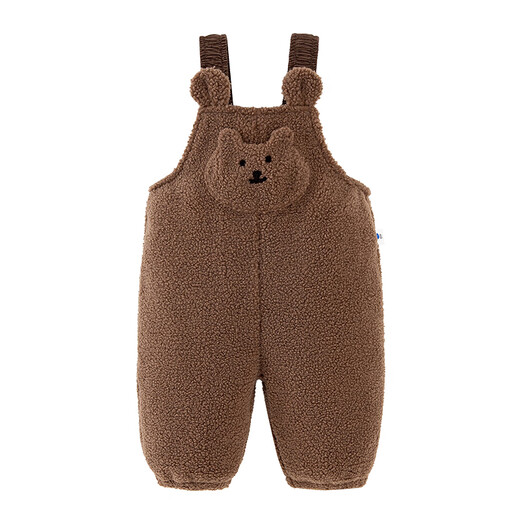 Mini Bala overalls, new winter double-sided velvet pants for boys and girls, warm styling trousers, dark coffee 50941 90