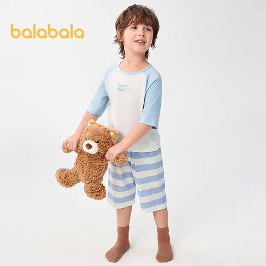 Balabala children's pajamas set spring and summer air conditioning suits for boys and girls home clothes for children small children 209225171201