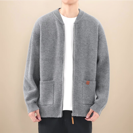 Bangyo Lovers Close de cardigan zipper 2024 Hiver Hiver High-Up épaissi lâche Veste de pull paresseux décontracté Couleur d'avoine 5057 S Poids recommandé 100-125jin [Jin est égal à 0,5 kg]