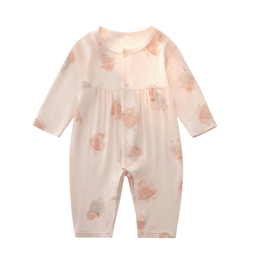 Kernel Bear (KELIXIONG) Baby Summer Thin Modal Jumpsuit Boneless Craft Newborn Pajamas Outing Romper Suit Moisture-wicking Cuckoo Farm Powder (Lenzing Modal) 73cm