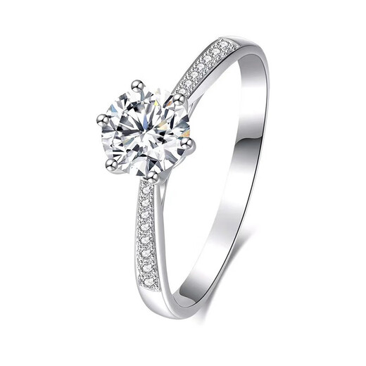 AVHE 18K gold set with artificially cultivated diamond ring, wedding ring, artificial diamond ring for women, wedding gift for Chinese Valentine's Day pairing ring, platinum crown micro-setting - diamond 50 points VVS clarity, number 9-20 circle can be remarked