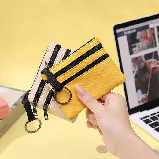 Jiemo Coin Brieftasche Frauen Leinwand Hand halten kleine Tasche Student Short Mini Wallet Card Bag Männer Reißverschluss Schlüsselmünze Militärgrün