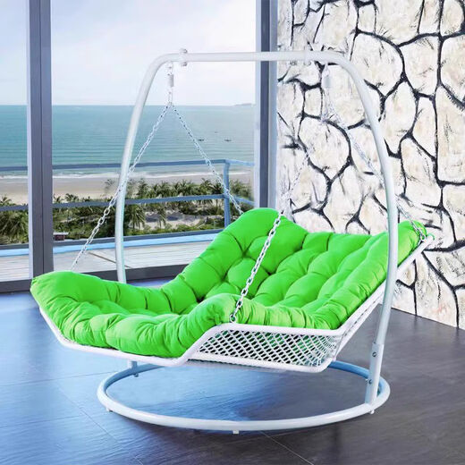 
Nuojiangjing Ei9 rocking chair, double hammock hang basket, blue bed outdoor swing chair balcony hanging blue swing bed rocking white small (A13821 seat cushion)