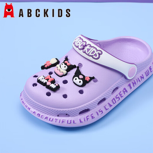 ABC Niños Slippers Sanrio de Sanrio Summer Girls Kulomi Sandalias Sobleos suaves Zapatos de playa 8605 Púrpura 33