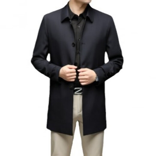
MAGIOPY luxury high-end brand men's clothing 2025 spring and autumn new men's mid-length lapel windbreaker men's casual jacket men's khaki L 175