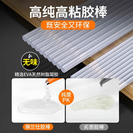 German hot melt glue gun handmade household small 7mm glue stick glue gun hot powerful melt gun anti-spill anti-scalding electric hot melt full + anti-scalding 90Wa medium gun + 60 glue sticks