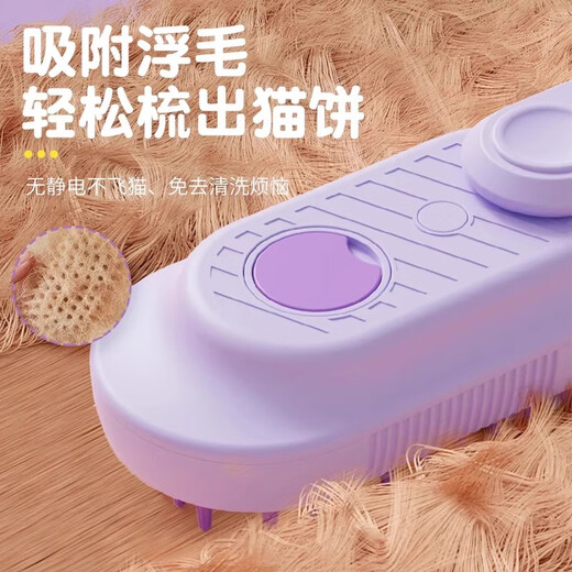 Kitten Diary Pet Spray Massage Comb Cat Comb Dog Steam Comb Cat Hair Comb Removes Floating Hair No Bathing Cat Supplies Long Handle Spray Comb Purple-Free No-Rinse Essence 20ml