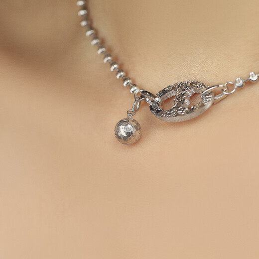 Changju 18K gold crushed ice fish scales engraved flashing gold ball drop pendant casual versatile necklace earrings light gold in stock