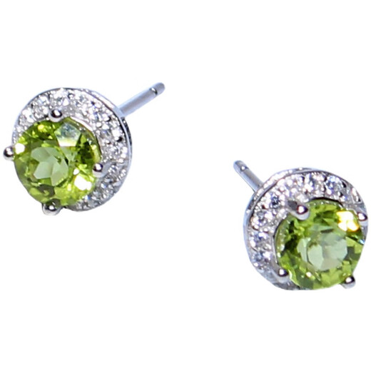 Yangyan natural peridot opal emerald tanzanite sapphire earrings women's earrings turquoise earrings 925 silver set 005--cordierite (with certificate