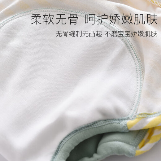 CLCEY婴儿如厕训练裤尿布裤夏季男女宝宝尿布兜戒尿不湿神器可洗内裤薄  绿色恐龙（三条b 90码（适合5-15个月