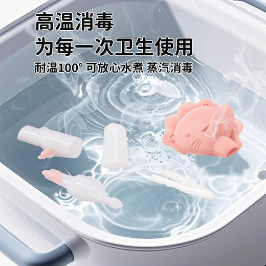 OEMG婴儿吸痰器小月龄婴儿吸鼻器防逆流宝宝鼻涕清理吸羊水耐高温橡胶 三代升级款弯头吸鼻器-粉色+鼻夹+归纳盒
