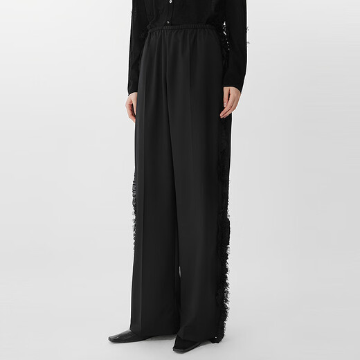 JNBY【商场同款】25春新品休闲裤女宽松直筒裤5P3E12250 001/本黑 XS