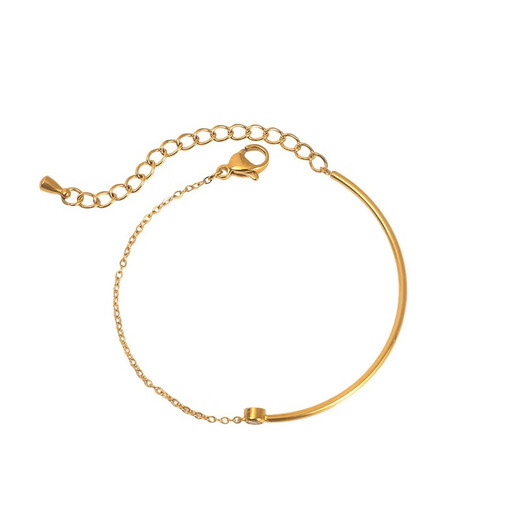 Time Bird Super Flash Single Diamond Bracelet Girls 18k Gold Half Chain Bracelet Women 2024 New Rose Gold Color Gold Half Bracelet Bracelet 18K Gold Bracelet 20cm