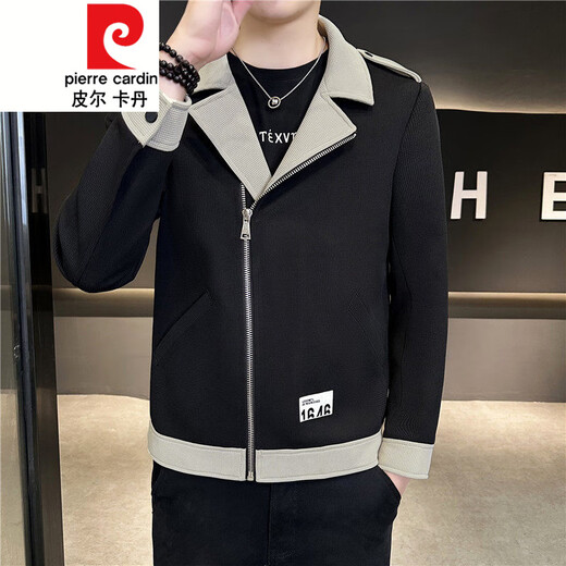 Pierre Cardin British yuppie men's suit jacket short windbreaker design sense casual suit spring and autumn men's jacket beige M