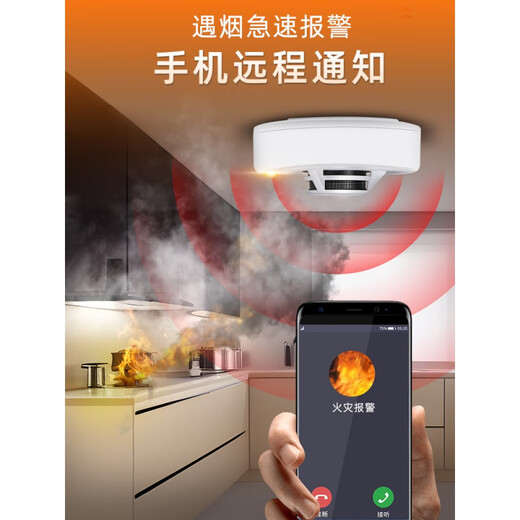 Wireless smoke alarm, dedicated for fire protection, commercial fire sensor detection, intelligent remote networked smoke sensor, fire certification, alarm host + 30 wireless smoke sensors