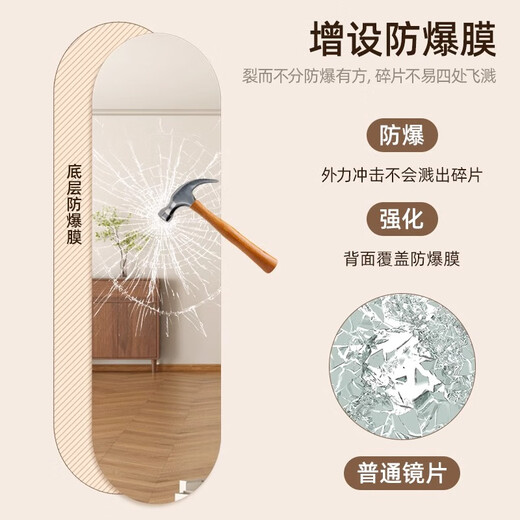 小匠材全身镜家用穿衣镜入户玄关镜挂墙置物试衣镜可壁挂镜子衣挂一体镜