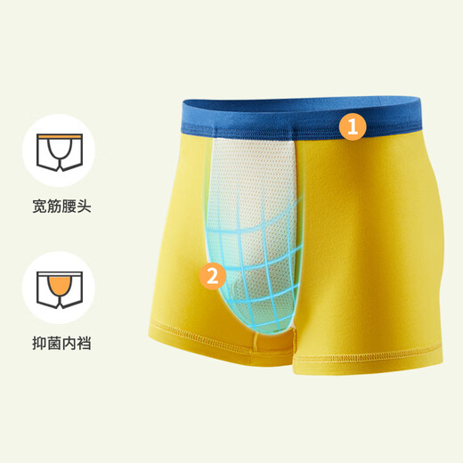 Hengyuanxiang children's underwear boys' 7A antibacterial bottom crotch cotton youth boxer briefs development period student shorts 4 pack