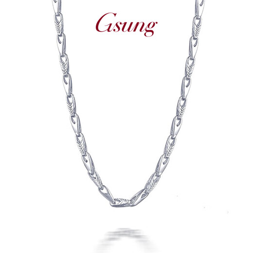 GsunG platinum necklace men's pt950 knight necklace large and bright women's platinum clavicle chain plain chain without treasure chain. Priced by gram, please contact customer service before bidding.