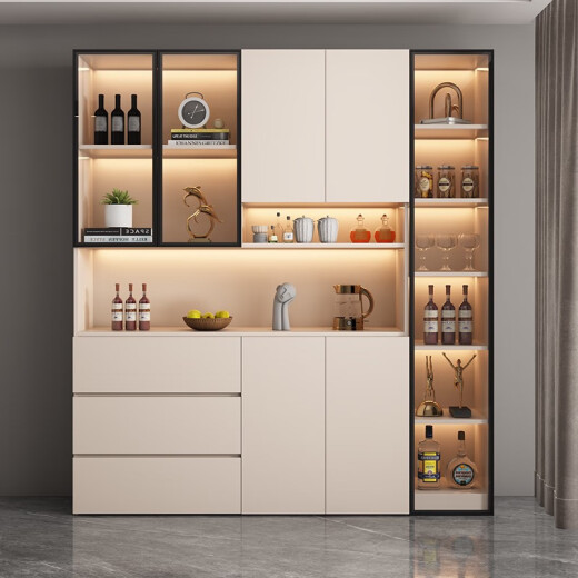 BEYZK solid wood side cabinet high cabinet modern simple wall integrated dining storage cabinet living room wine cabinet entrance cabinet can be customized style 12240*40*220 solid wood ecological board