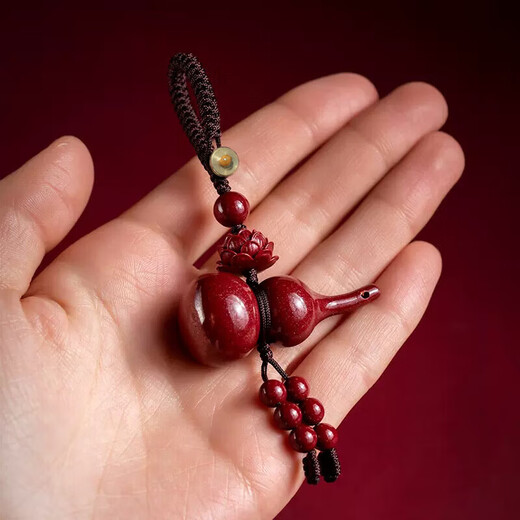 QMXD Zimt Anhänger für Männer und Frauen Persönlichkeit und Kreativität Frieden Kürbis Schlüsselbund Purpur Gold Sand Amulett Handy Lanyard Fulu Zimt