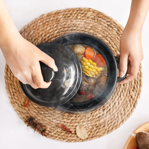 German quality casserole, gas stove, casserole, stew pot, household gas pot, soup pot, ceramic pot, small clay pot, two-color flower, 3-5 people burned, new 3892ml
