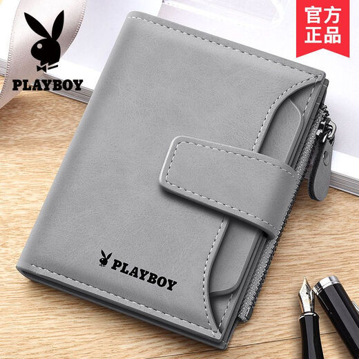 Playboy (Playboy) Portefeuille court masculin en 2024 Nouveau sac de licence de conducteur multifonction du sac de permis de conducteur Portefeuille marque tendance jeunesse noire verticale verticale boucle