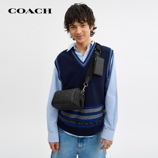 COACH Brand Direct Supply Men's AXEL Small Shoulder Crossbody Bag Black CV762 New Year's Gift