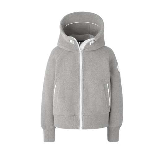 Canada Gans Chilliwack Frauen weißes Label Wolle Wolle Fleece Jacke Bomber Jacke große Gänsejacke 7102W1 1342 Blumengrau Silber Birke M.