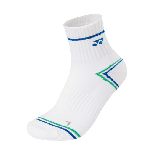 YONEX Yonex Chaussettes de badminton Course à pied Fitness Chaussettes de sport respirantes absorbant la transpiration Femme 245045BCR Blanc Bleu océan 2 paires