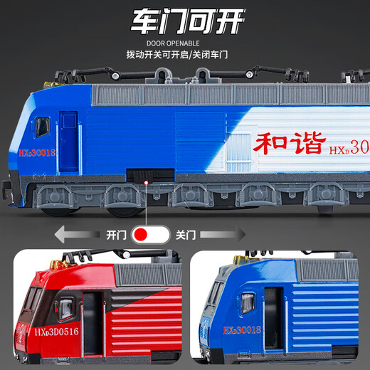 Mignon Home Children's Alloy Train Toys Retro Green Skin Dongfeng Harmony Subway Rail High-Speed ​​Mode