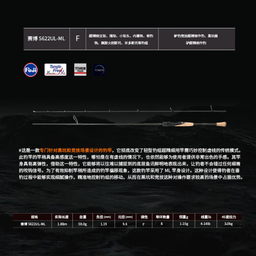 Radie Bear (LEIDIXIONG) 24 new Lure Rod Cyber ​​High-sensing Lightweight insect rod Black pit wild fishing bass mandarin fish double festival 2.03m S682L-M
