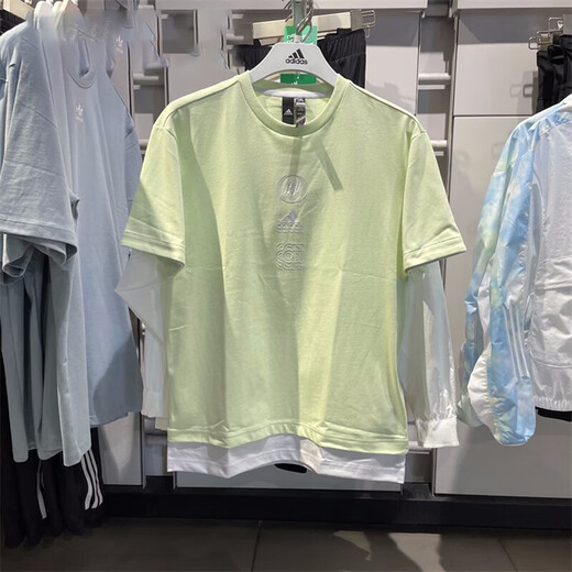 阿迪达斯 （adidas）T恤男装 夏季新款运动服舒适透气休闲百搭圆领短袖上衣 HE9923酸绿 M