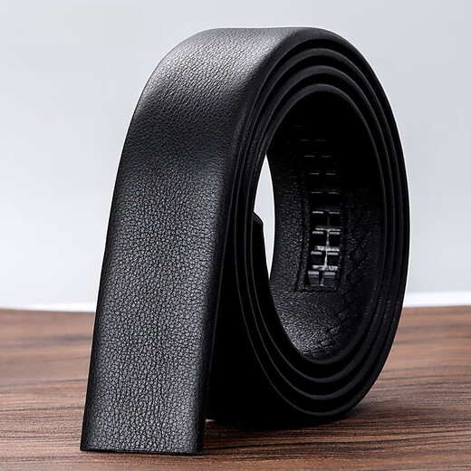 Watson Sheep Headless Belt Men's Cow Belt Strip Automatic Buckle Business Casual Pants Belt Fashion Black 120cm