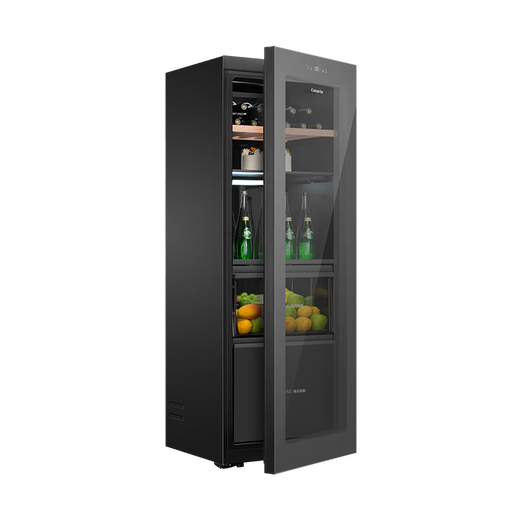 Casarte National Subsidy Ice Bar Home Beverage Cabinet Office Red Wine Cabinet Tea Cabinet Fruit Preservation Cabinet Freezer Refrigerated Cabinet Transparent Glass Door Display Cabinet Embedded Freezer Gray Ice Maker Zero Embedded 251L