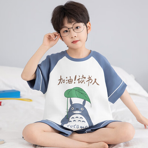 太乙真人男童睡衣夏短袖中大童纯棉青少年2025新款全棉儿童家居服 【100%纯棉】YM-694哪吒 170 【XL码】建议身高163-168CM