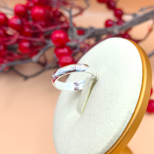 Qiuyu 9999 Pure Silver Lucky Cat Ring Women's Lucky Ring Transfer Index Finger National Trendy Birthday Chinese Valentine's Day Gift Lucky Cat Pure Silver Ring Exquisite Gift Box