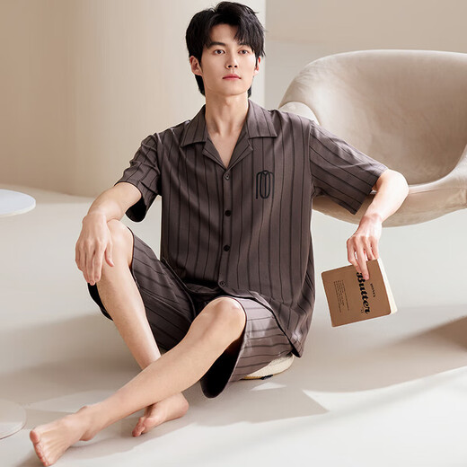 Yu Zhaolin (Yuzhoolin) Пижама Мужские чистые хлопковые шорты Summer Shorts 2025 Новая летняя мужская домашняя одежда для дома набор больших размеров для внешнего износа NSAlm-LMSJ9226 л (рекомендуется 100-125 JIN [JIN равен 0,5 кг])))