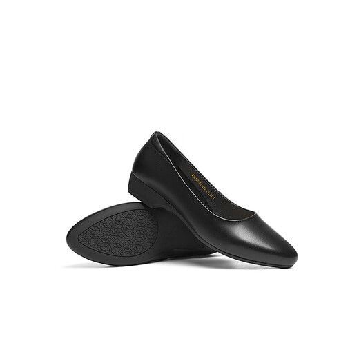 Red Dragonfly Leap Month Women's Singles Shoes 25 Spring Women's Shoes Black Thick Heel Commuter Small Leather Shoes Work Shoes WJB15816 Black 39