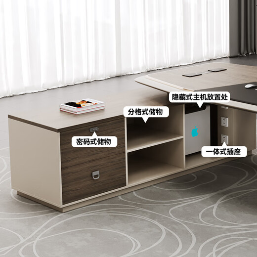 Desk Xiaobai Boss Desk Desk Light Luxury Modern Chairman's Desk Office Furniture President's Office Manager Desk and Chair Combination 2.0 Meter Boss Desk Painted Style