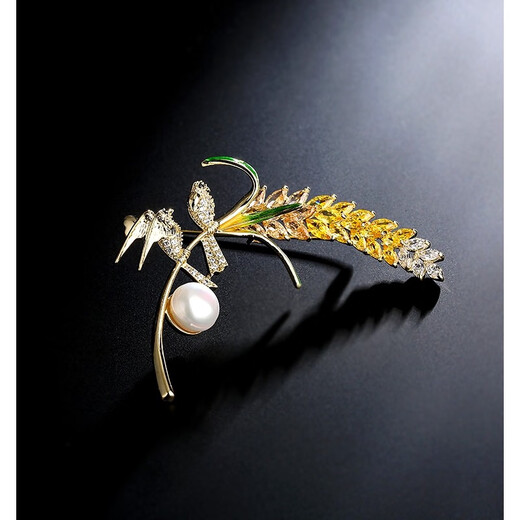 QUAMER Minglong Youth Same Style Cuckoo Pin Women's Jacket Suit Pin High-end Fashion Exquisite Gold Natural Freshwater Pearl