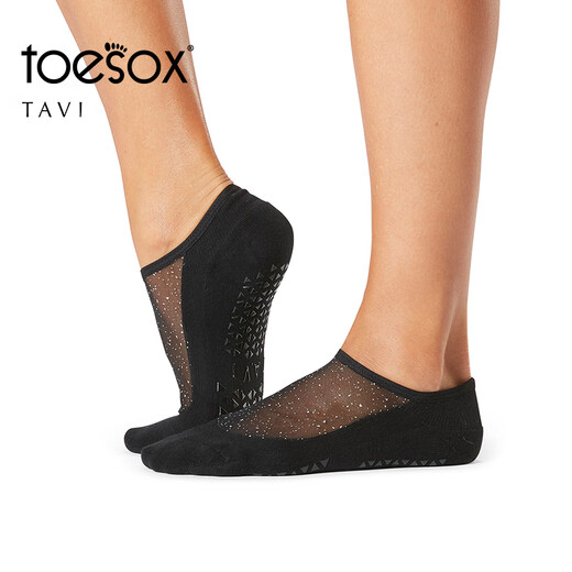 Toesox yoga socks non-slip breathable indoor Pilates socks women's Tavi joint model Maddie black S (size 34~38)