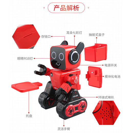 Él Jiangong Robot Robot Voice Control remoto Juguetes para niños Regalo de cumpleaños de 1-3 años para niños 4-6 años Cody Weile-K10-White Año Nuevo para año nuevo
