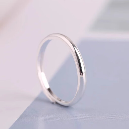 Qi Xiaomi pure S999 pure silver ring women's open ring men's vegetarian ring index finger ring tail ring jewelry birthday gift for girlfriend 999 pure silver minimalist plain ring - women's model